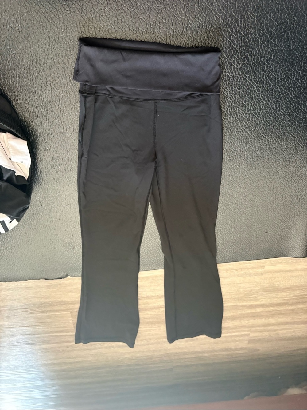 lululemon athletica Black Fold-Over Waist Yoga Leggings